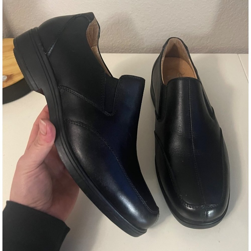 Gravity Defyer | Patrik Black Leather‎ Slip-on Dress Shoes Sz 8 TB825L